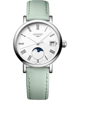 Longines Elegant L4.330.4.11.0 Green-Tone Moonphase Watch 30mm