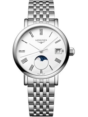 Longines Elegant L4.330.4.11.6 Silver-Tone Moonphase Watch 30mm
