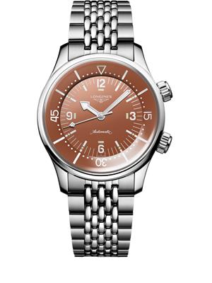 Longines Legend L3.764.4.96.6 Terracotta-Tone Diver Watch 39mm