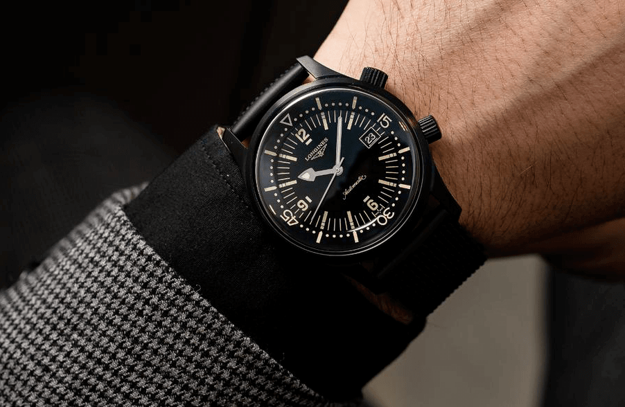 đồng hồ lặn Longines Legend Diver Black PVD bản tái hiện phát hành năm 2018