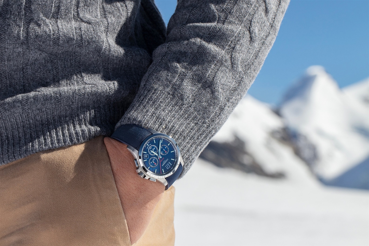 đồng hồ quartz Longines Conquest V.H.P. chronograph 6 kim