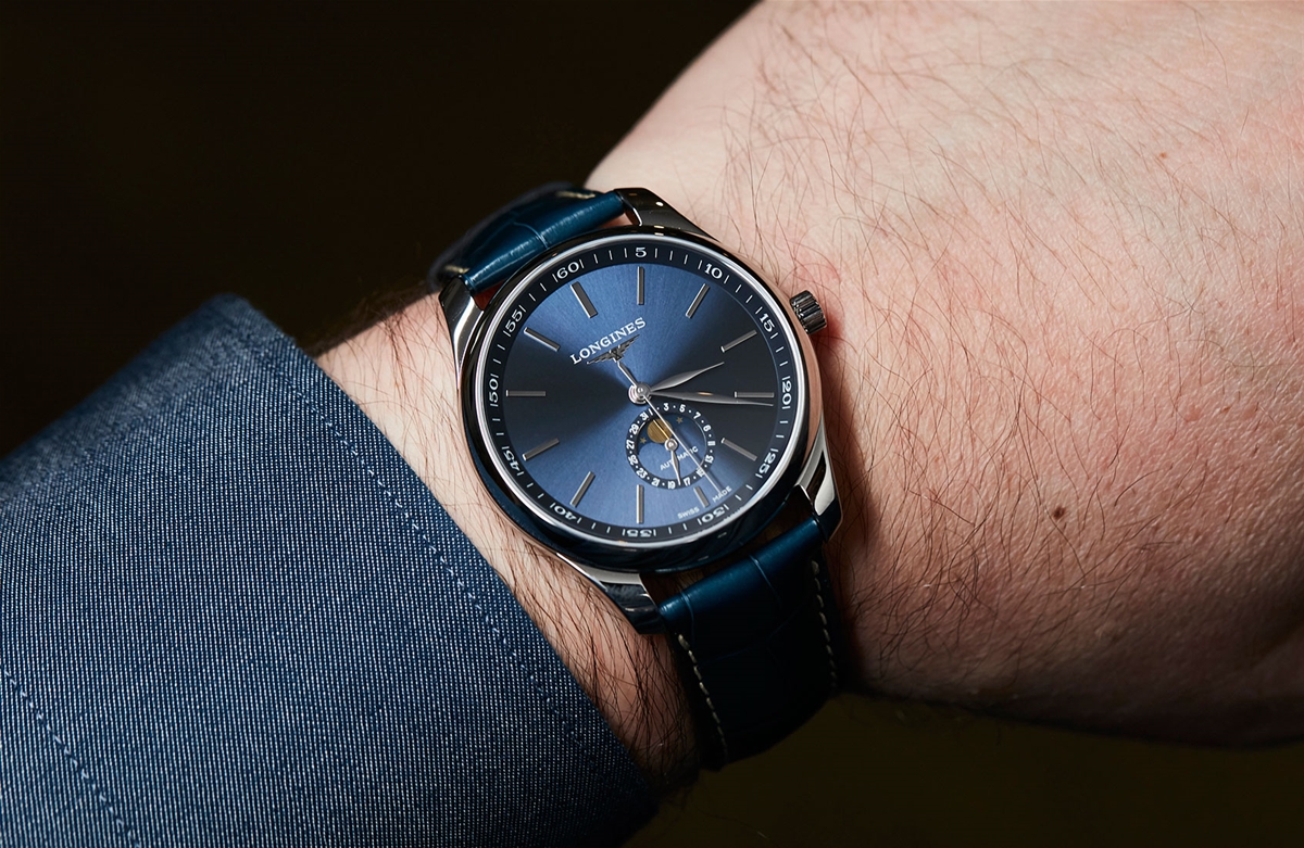 Đồng hồ Longines Master Moonphase màu xanh